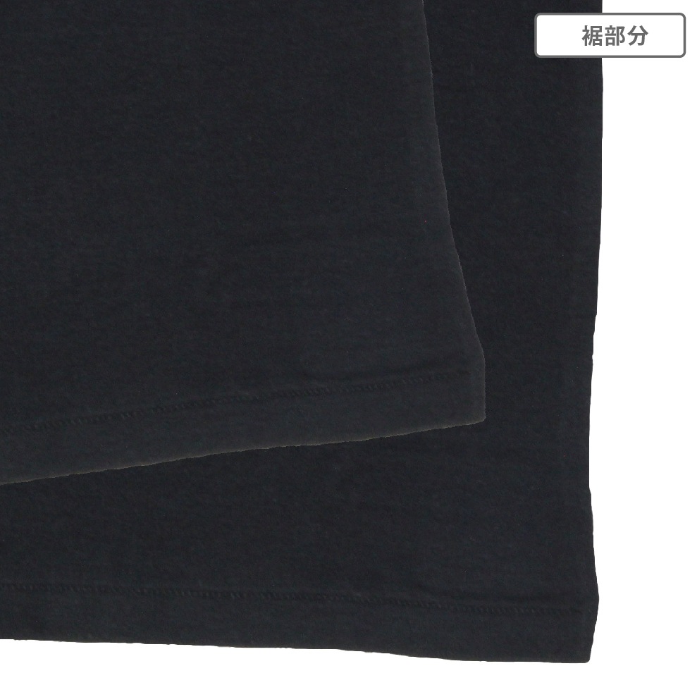 【女の子】キッズジュニア長袖(8分袖)　2枚組　黒無地/リボン付き　100～160m【綿100％/厚地】