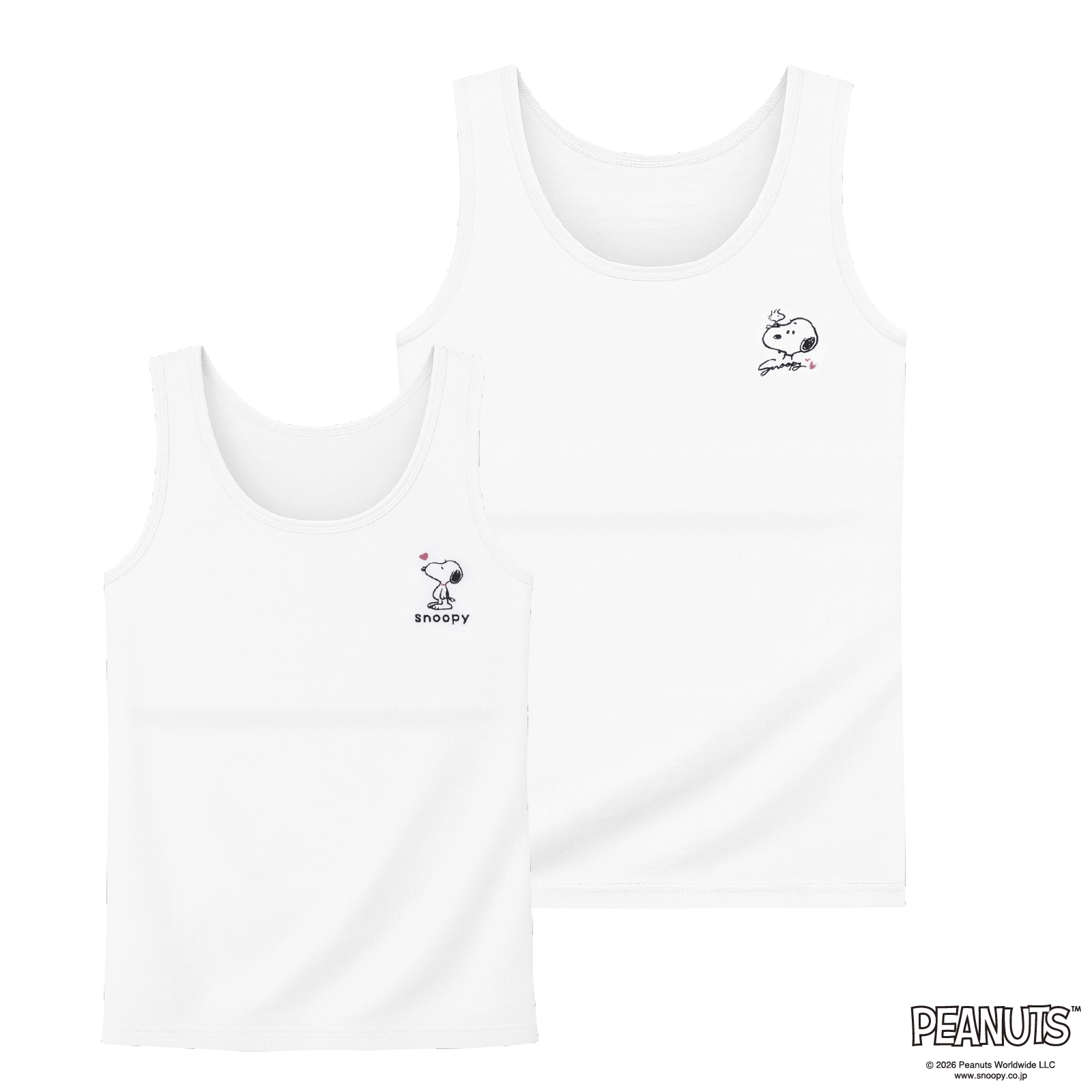 【女の子】スヌーピー 胸二重女児タンクトップ ジュニアブラ｜ ２枚組｜ 130cm・140cm・150cm・160cm【綿100%】