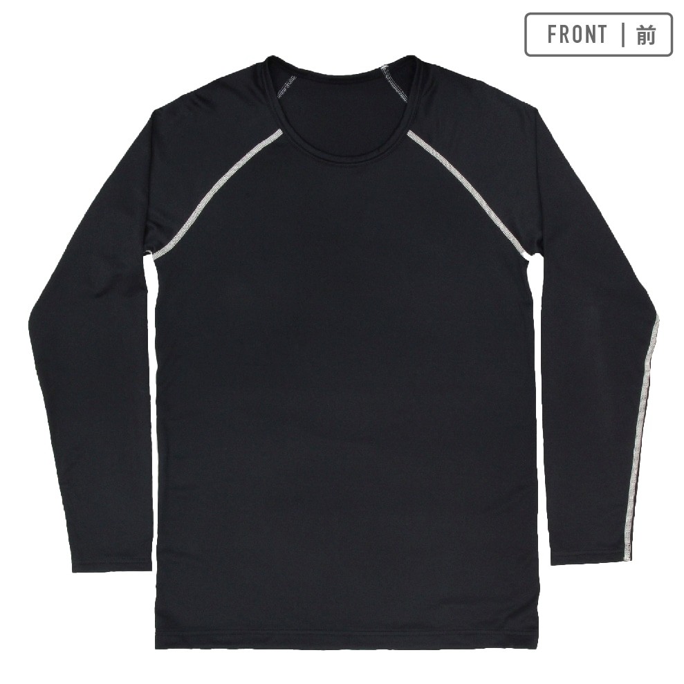 【男の子】キッズジュニア　コンプレッション長袖シャツ　2枚組　無地/飾りステッチ　120～170cm【吸水速乾/ストレッチ】