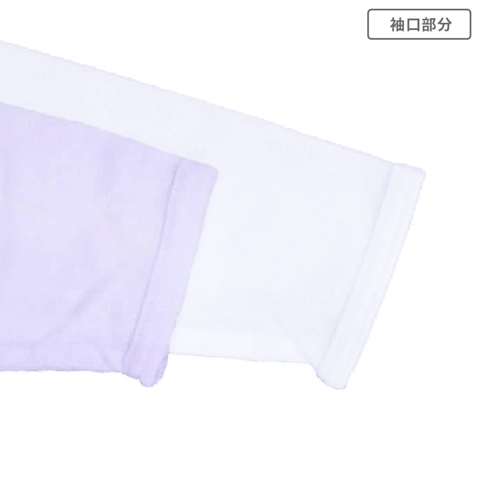 【女の子】キッズジュニア長袖(8分袖)　2枚組　無地/リボン付き　120～160m【温度調節/吸水速乾】