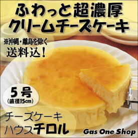 《送料込》ふわっと超濃厚！クリームチーズケーキ【5号】　パティシエの手作り　厳選フランス産チーズ