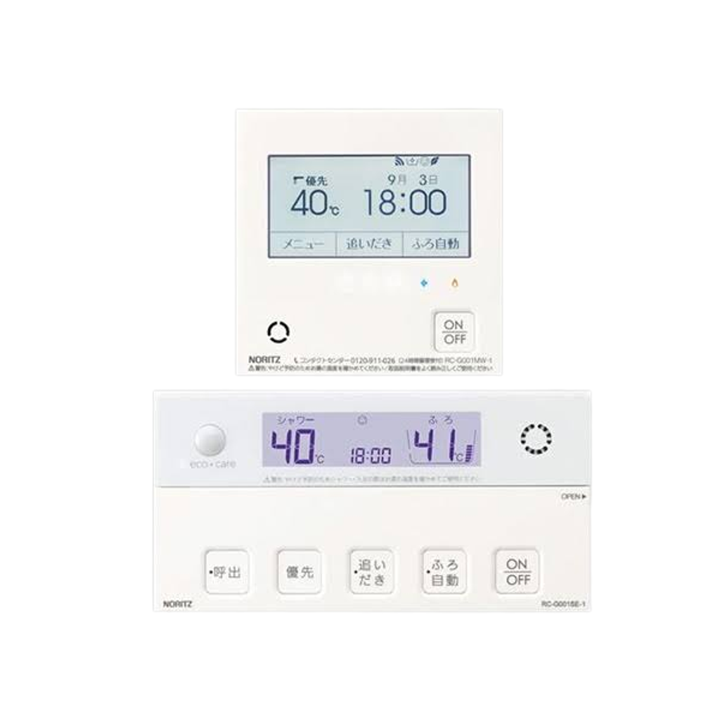 ノーリツ ガス給湯器 台所用リモコン 浴室用リモコン RC-G001EW-2 マルチセット