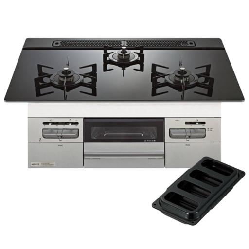 ノーリツ ビルトインコンロ ミッケ ブラック N3WV7RWAP1SIC 75cm