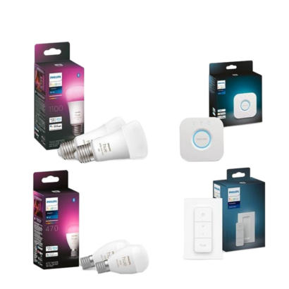 フィリップス Hue スターターセット フルカラー E26/E17 2個＆Hueブリッジ&ディマースイッチ