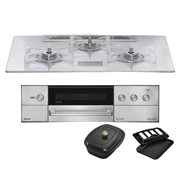 リンナイ ビルトインコンロ DELICIA デリシア RHS72W38M14VCSTW 75cm