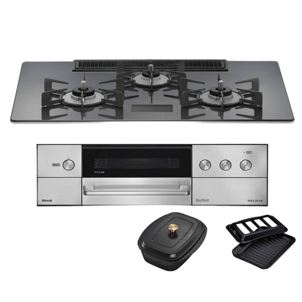 リンナイ ビルトインコンロ DELICIA デリシア RHS72W38M15VCSTW 75cm