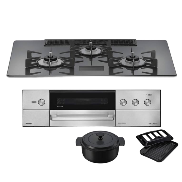 リンナイ ビルトインコンロ DELICIA デリシア RHS72W38M15VNSTW 75cm