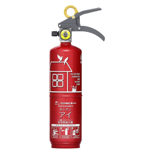 モリタ宮田工業 住宅用強化液中性消火器 キッチンアイ レッド|エメラルドグリーン MVF1HA