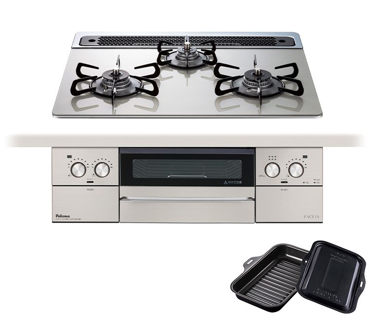 パロマ ビルトインコンロ フェイシス グランド 60cm PD-893WS-U60CK
