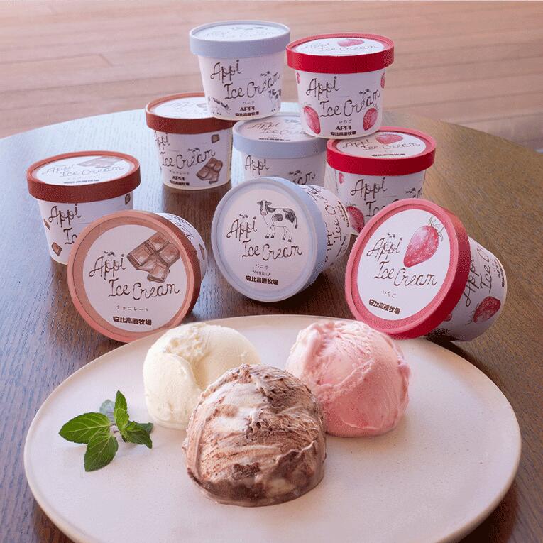安比高原牧場 アイスクリーム チョコ バニラ いちご 4種　3個ずつ　12個セット