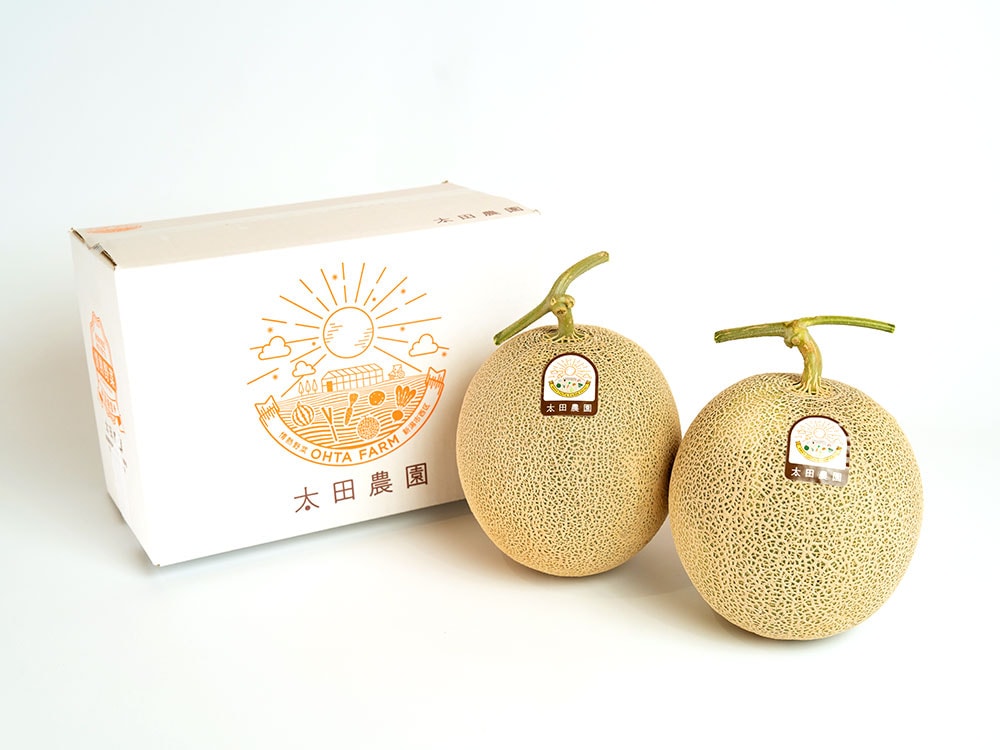 情熱メロン2玉セット(赤1玉/青1玉）【贈答用】｜新潟の通販サイト