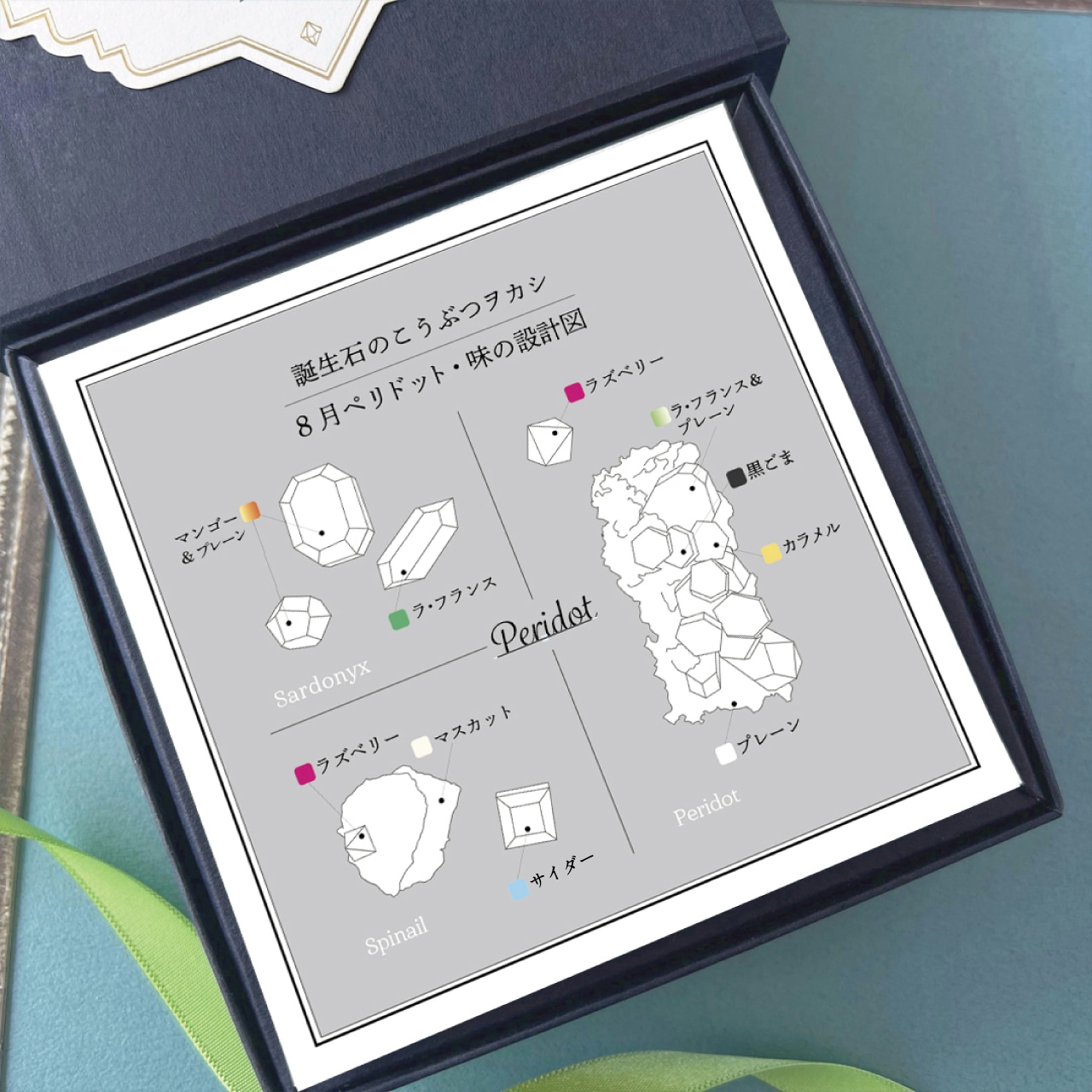 【数量限定】8月のこうぶつヲカシ -誕生石Peridot- [A102]