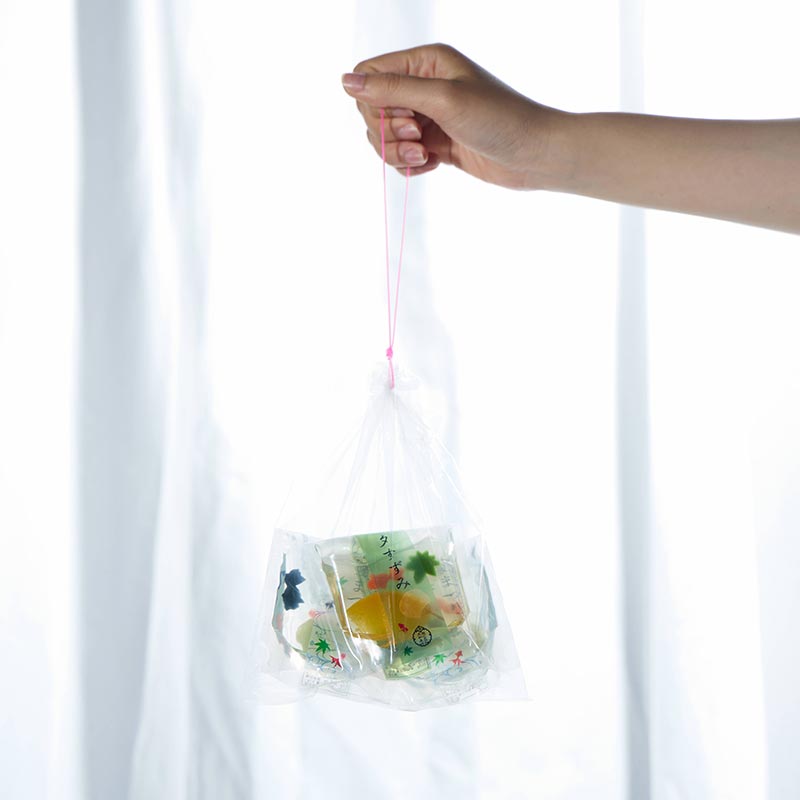 金魚すくいの寒天デザート 縁日の袋入 [A080B]