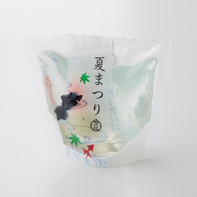 金魚すくいの寒天デザート 縁日の袋入 [A080B]