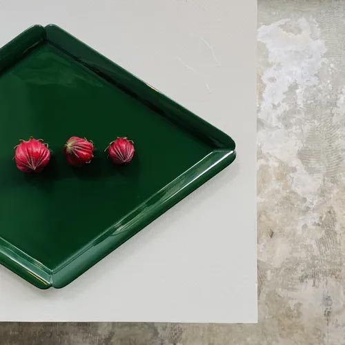 菱形漆プレート 緑 [T102]