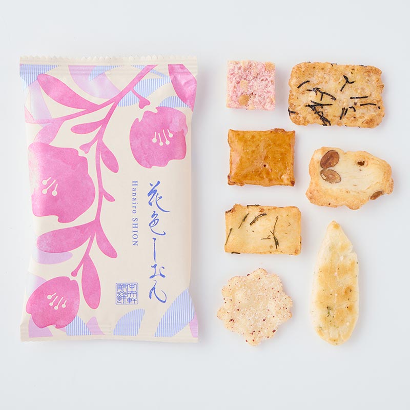 花色しおん 6袋入[A085BN] | 店舗,中央軒煎餅 | 旅するように和菓子と