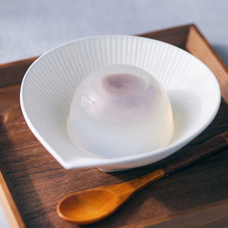 木製寒天突き＋舟×２個　あんみつ　　カフェ　甘味処　和菓子 ギフト あんみつ 2個 竹かごセット 黒蜜 抹茶風味あんみつ 春