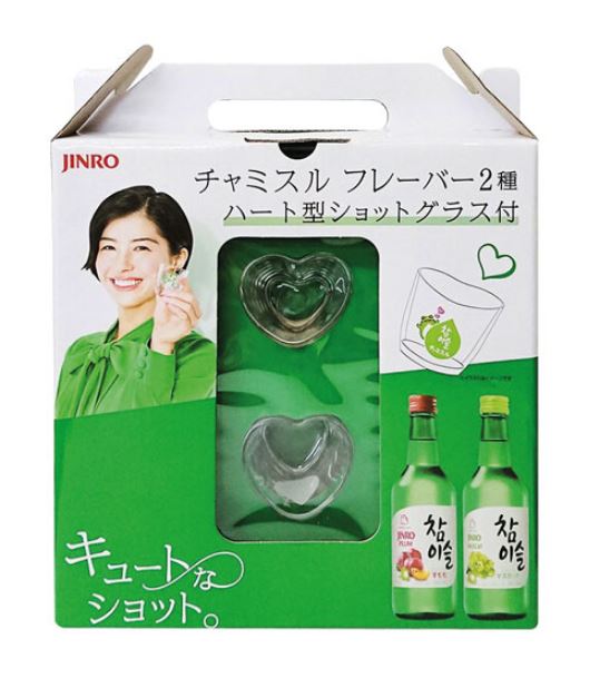 JINRO】チャミスル2種(スモモ＆マスカット) ハート型グラス付き | 韓国