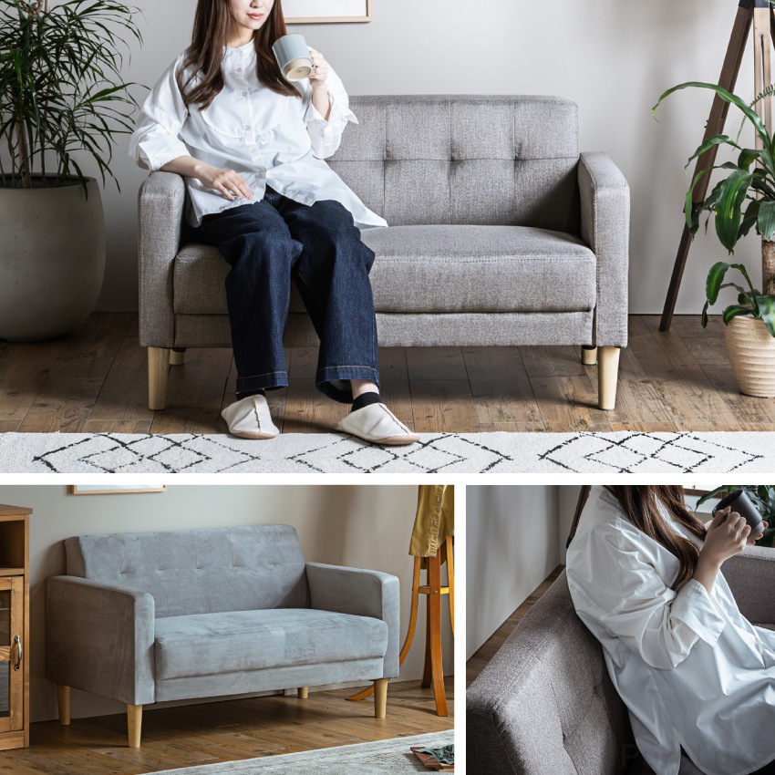 Pure Luxe コンパクトソファ 幅119cm 2人掛け 1人掛け おしゃれ 北欧 ファブリック | 8