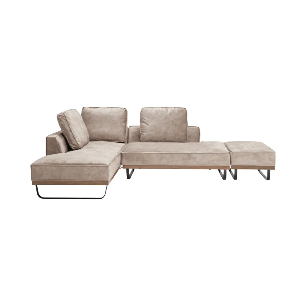 カウチソファー 3人掛け 4人掛け スツール付き L字 コーナーソファ