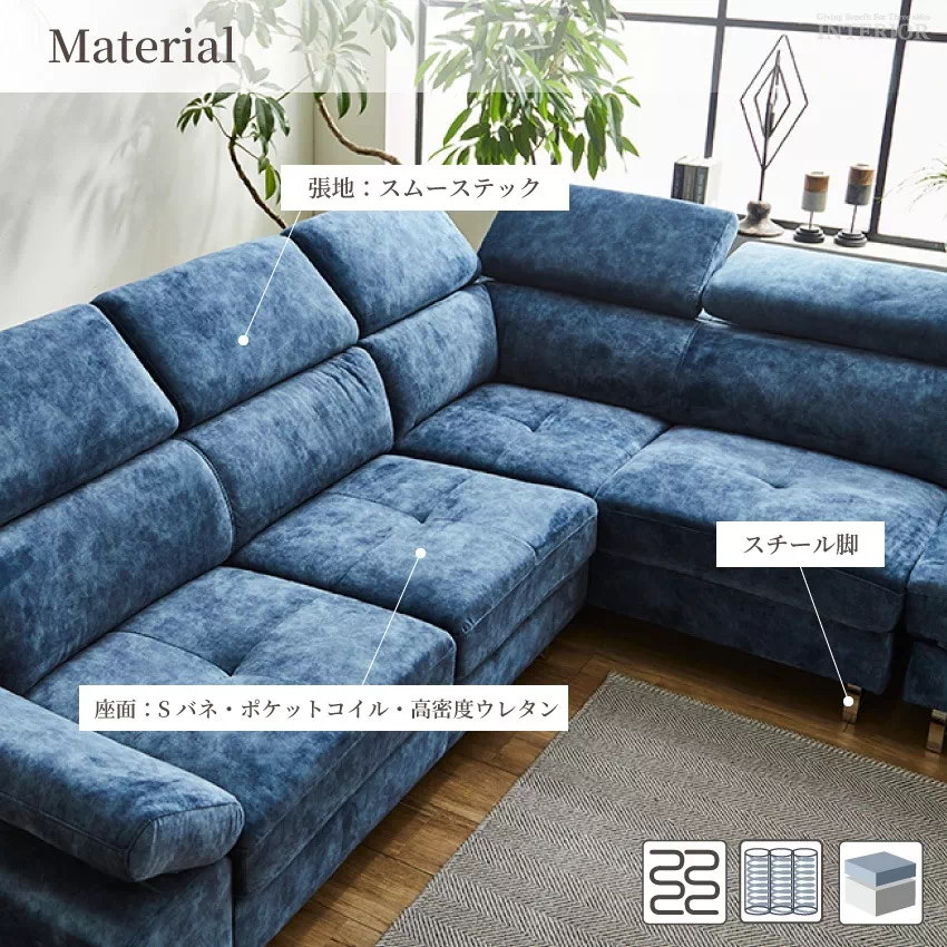 コーナーソファー おしゃれ 3人掛け 4人掛け L字 カウチソファ 北欧