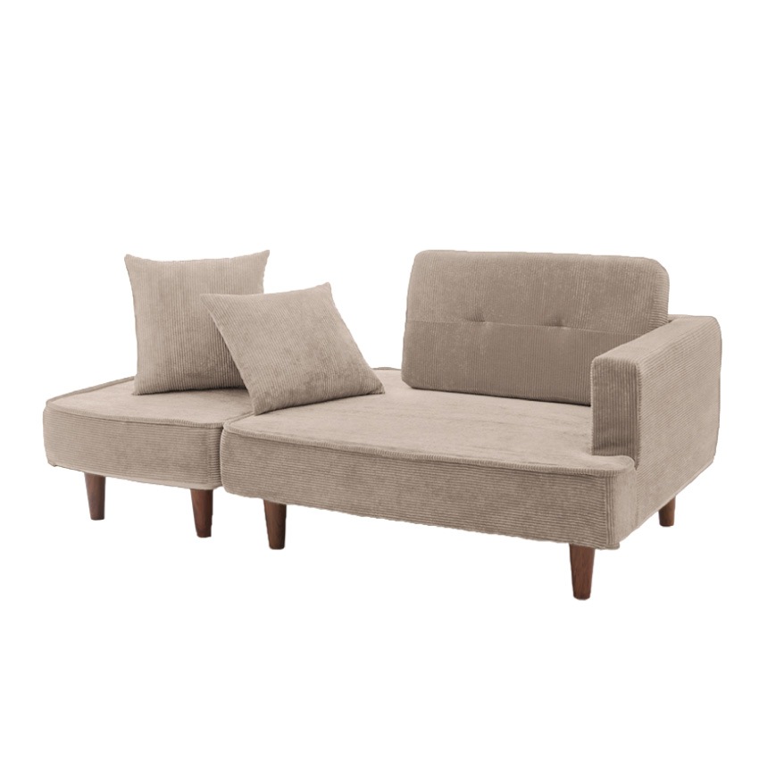 コンパクトソファ 幅144cm 国産 おしゃれ オットマン ローバック