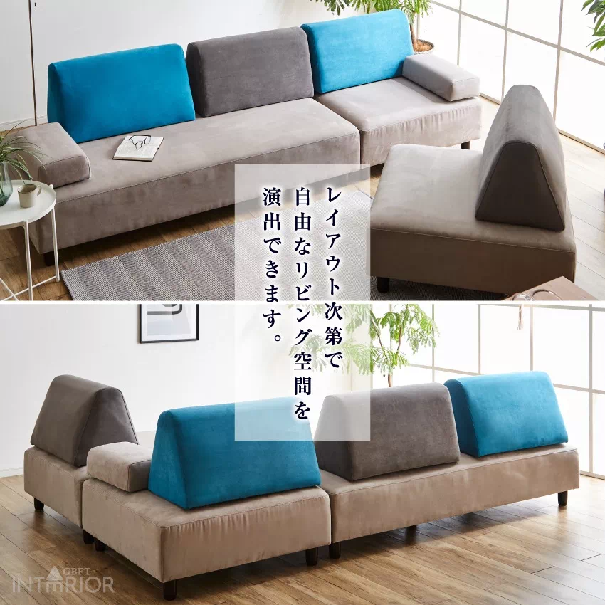 カウチソファ おしゃれ 4人掛け グレー ブルー アイランドソファ おすすめ リビングソファー コー | 7