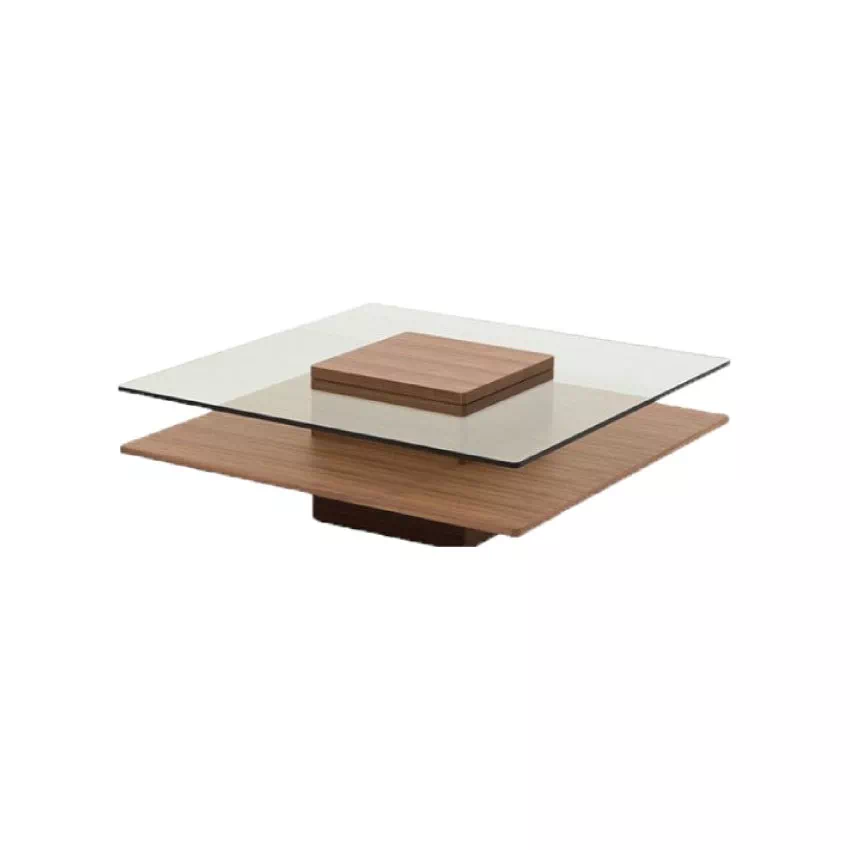 IRORI様用＊【送料込み】100cm正方形モダンローテーブル (木目×ガラス