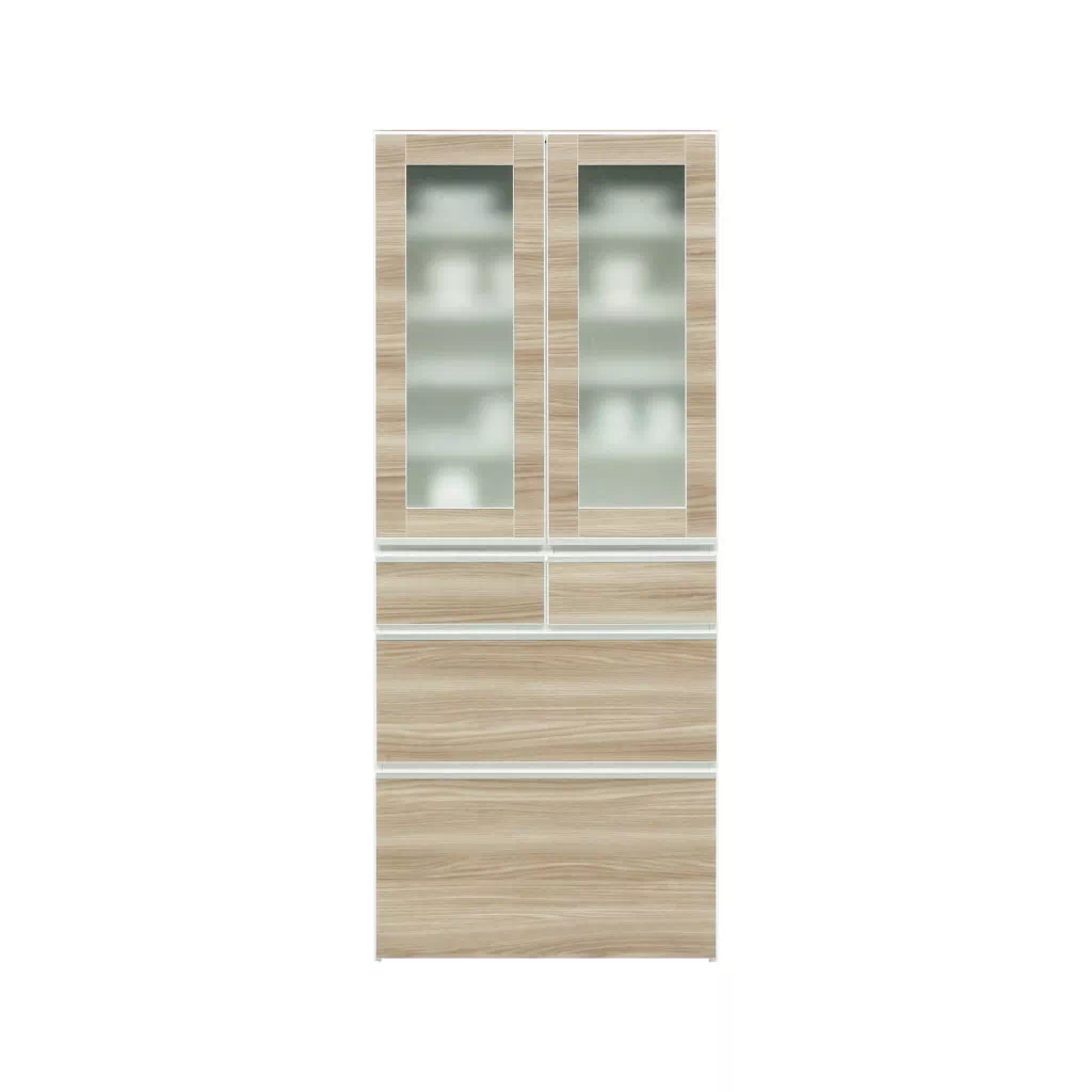 キッチンボード 幅50cm 幅60cm 幅75cm 幅100cm ガラス扉 スリムタイプ 食器棚 ア | 18