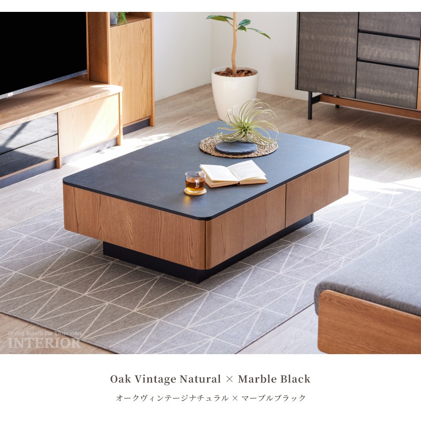 【予約】GB-INTE-1290 センターテーブル オークホワイト | 20