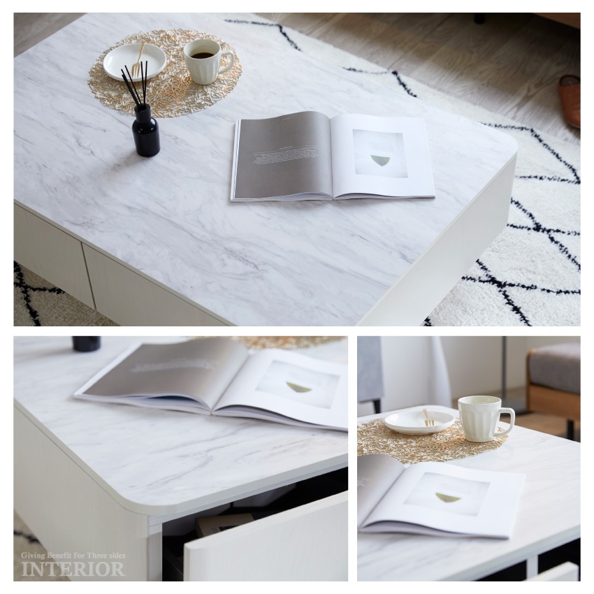 【予約】GB-INTE-1290 センターテーブル オークホワイト | 25