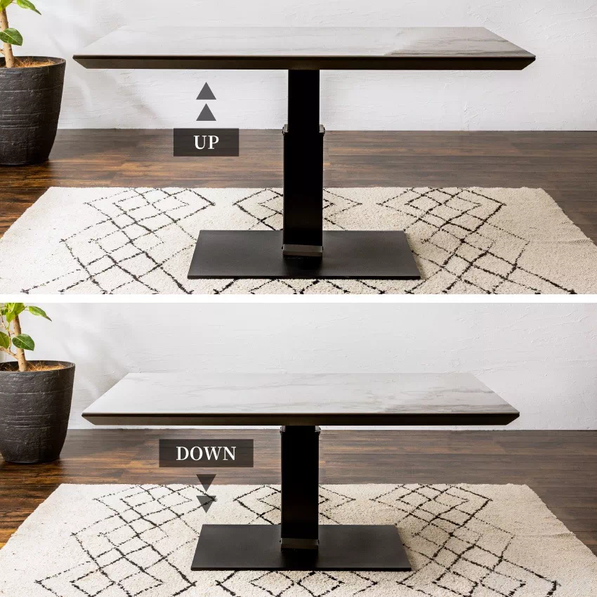 昇降式テーブル 油圧式 幅130cm 幅150cm 奥行き80cm 昇降テーブル リフトアップ セン | 11