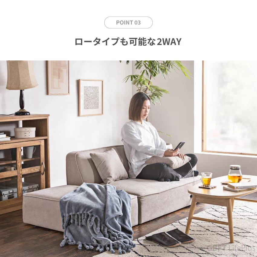 新品♪北欧風♪ゆったり５２ｃｍの座面奥行き♪ロースタイル３Pソファ！ Pure Luxe ローソファー 2人掛け おしゃれ 3人掛け カウチ