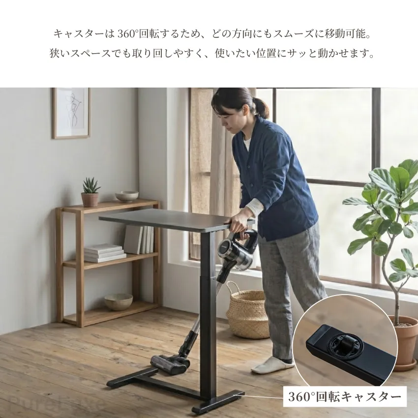 テーブル サイドテーブル 昇降テーブル 70 40 リビングテーブル ベッド サイド マット調 リフ | 9