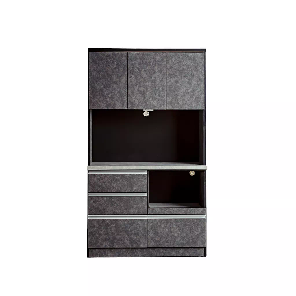 食器棚 ハイタイプ キッチンボード 幅80cm 幅110cm 幅120cm 幅130cm グレー モ | 22