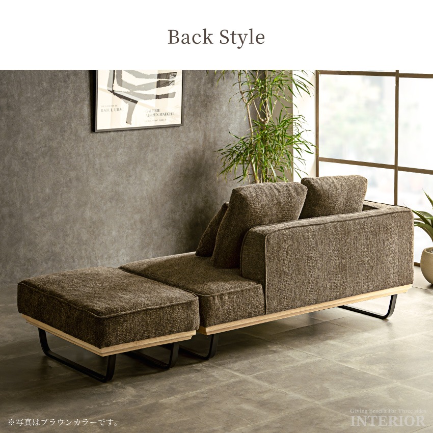 コーナーソファー 幅134cm 2人掛け ファブリック おしゃれ ネイビー