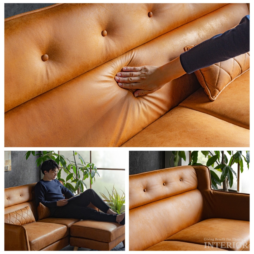 ソファ　ソファー　2人掛け　3人掛け　レザー調　リビングソファ　キャメル ソファ ソファー 2人掛け 3人掛け レザー調 リビングソファ キャメル 2