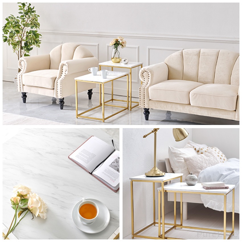 テーブル ローテーブル センターテーブル サイドテーブル ネストテーブル 2点セット 43 57 大 | 2