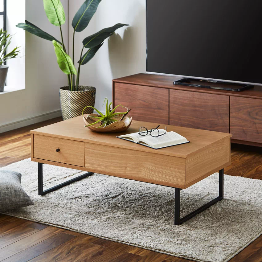 昇降テーブル 幅100cm ブラウン ナチュラル おしゃれ リビングテーブル センターテーブル リフ | 14