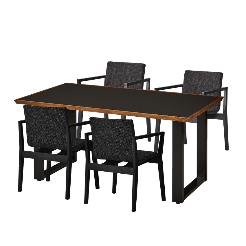 ダイニングテーブルセット 4人 国産 5点セット おしゃれ 日本製 幅180cm グレー ブラック | 19