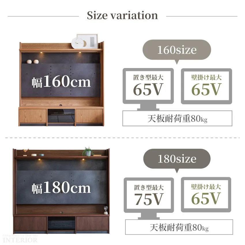 テレビボード 壁掛け ハイボード TV台 160cm 180cm 60インチ 65インチ リモコン透 | 3
