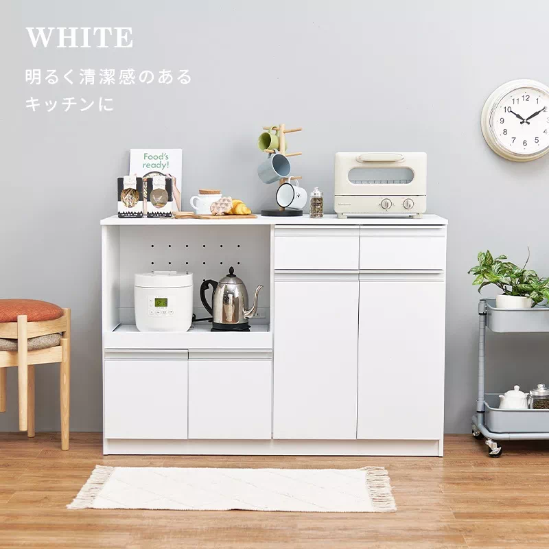 レンジ台 おしゃれ 幅118cm キッチンカウンター 収納 レンジボード レンジ対応 収納棚 北欧 | 5