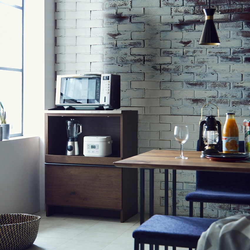 ニッポネア キッチンカウンター 幅70cm オウル 食器棚 日本製 おしゃれ 完成品 台所 収納 キ | 9