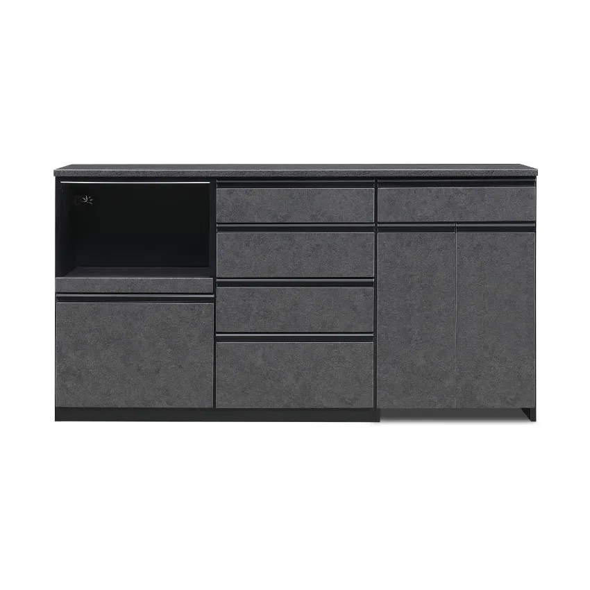 食器棚 キッチンカウンター おしゃれ 幅180cm ホワイト ブラック 奥行き48cm キッチン 棚 | 18