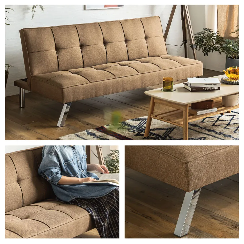 2人掛けソファ 幅167cm リクライニング ファブリック 北欧風