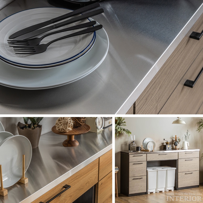 キッチンカウンター 幅179cm 食器棚 国産 日本製 入れ替え可能 ナチュラル グレー ブラウン | 5