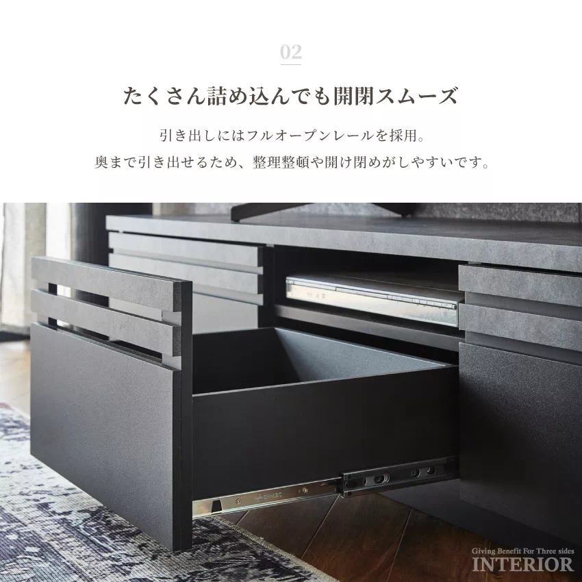 テレビ台 幅180cm おしゃれ アッシュ ダークグレー おすすめ モダン 木目調 大理石調 ローボ | 5