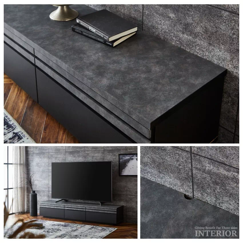 テレビ台 幅180cm おしゃれ アッシュ ダークグレー おすすめ モダン 木目調 大理石調 ローボ | 9