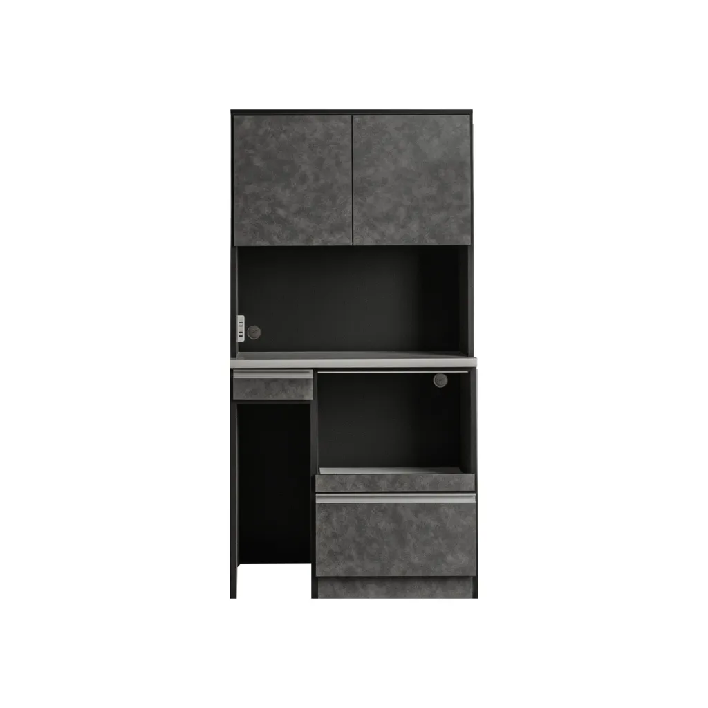 食器棚 ハイタイプ キッチンボード スリム120 90 モイス付 ダストBOX