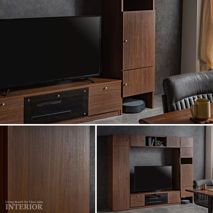 【美品】テレビボード ハイタイプ 収納 日本製 シンプル キャビネット棚 テレビ台 壁面収納 ハイタイプ 幅240cm 奥行き43cm 壁掛け風